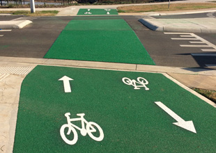 Geelong Regional Linemarking coloured surface treatment OmniGrip CST